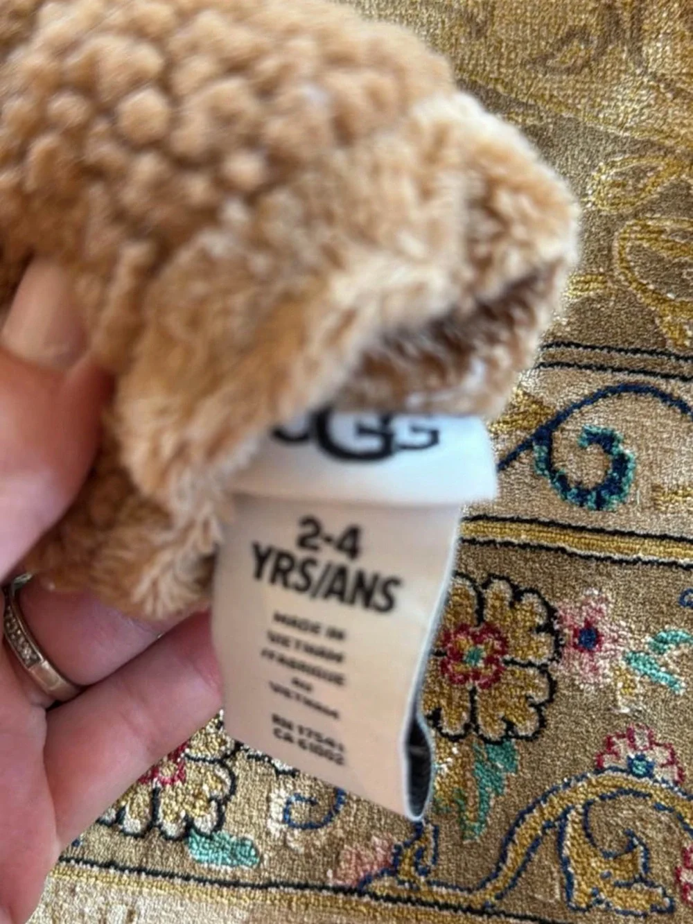 UGG Toddler Tan Sherpa Mittens